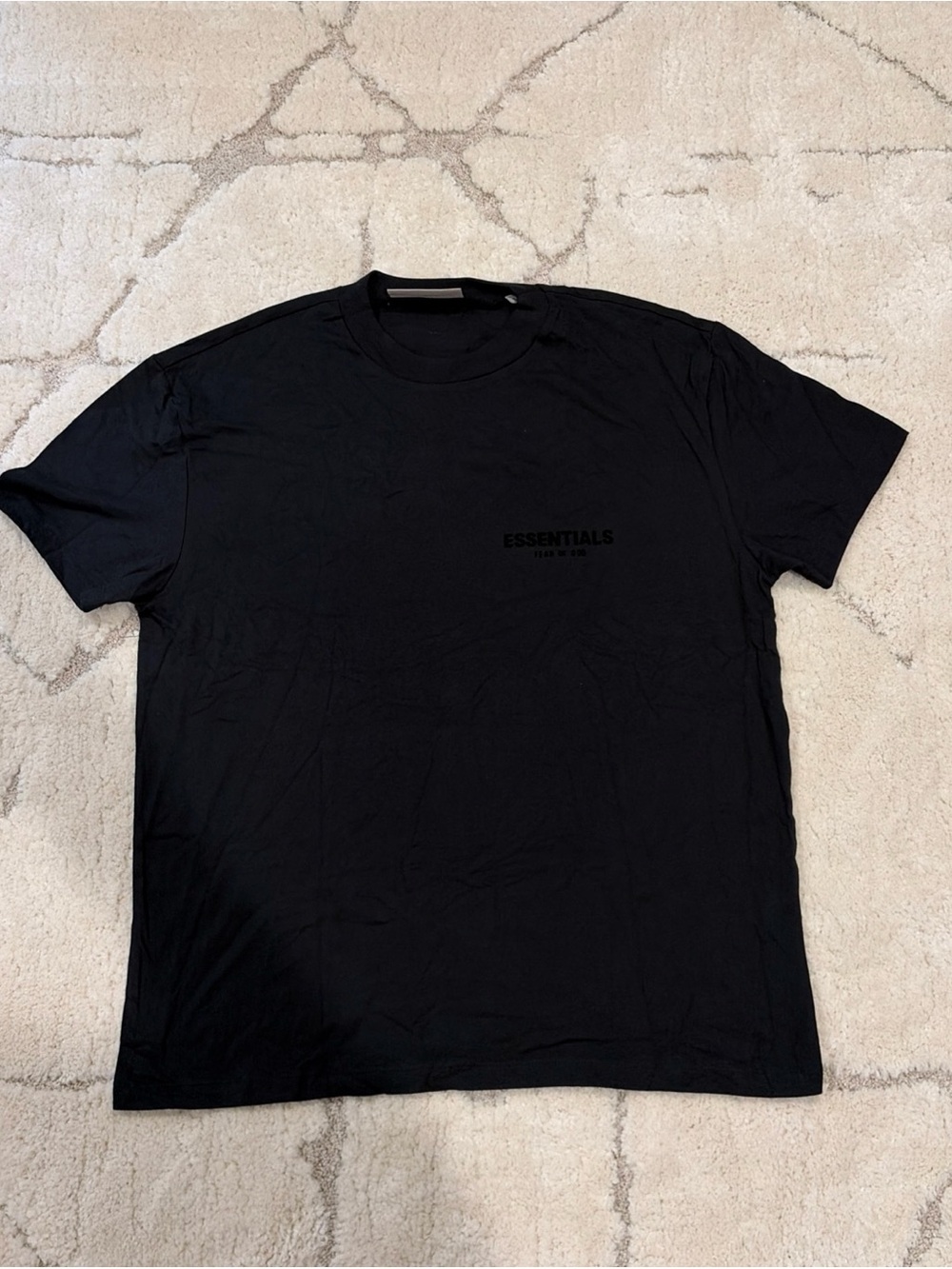 Fear of God Essentials Stretch Limo Black Short Sleeve T-Shirt Size Small (SS22)